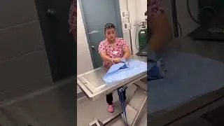 Preparing surgical gown and supplies