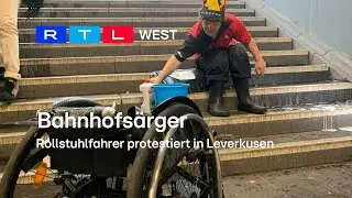 Bahnhofs&auml;rger: Rollstuhlfahrer protestiert in Leverkusen | RTL WEST, 17.05.2024