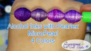 Alcohol Inks and Shimmer Sprays on Paper Beads