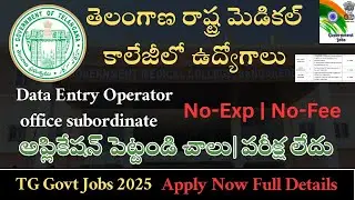 Medical College లో ఉద్యోగాలు|Data Entry Operators|Telangana Govt Jobs|Jobs in telugu #jobsintelugu 