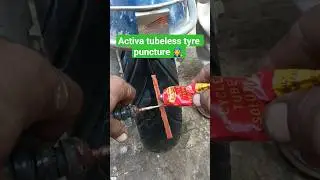 TUBELESS TYRE PUNCTURE REPAIR ACTIVA SCOOTER 🛵