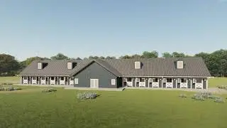 Stable Metal Building - 3D Rendering