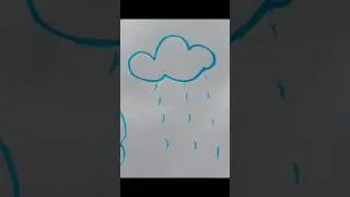 🌧️ Simple Rain Cloud Drawing Tutorial | Easy Art for Beginners🎨  👉 share with friends! #rain #cloud