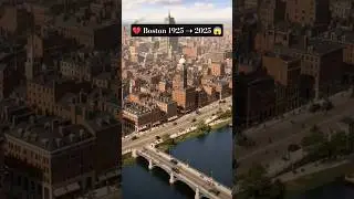 🇺🇸 Boston City 1925-2025 | #CityEvolution #USA #AIvideo #UrbanGrowth #HistoryToFuture #shortvideo