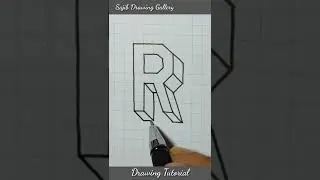 Letter drawing easy, 3D R art