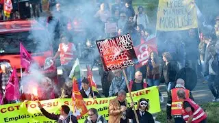 France : premi&egrave;re mobilisation syndicale de la rentr&eacute;e contre la politique sociale de Macron