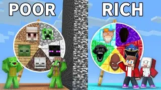 Mikey Family POOR vs JJ Family RICH ROULETTE BATTLE in Minecraft - Maizen