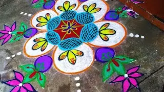 #kolam#rangoli#colourkolam#bigkolam