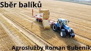 Sběr bal&iacute;ků sl&aacute;my l New holland t7060 & Arcusin FSX I Agroslužby Roman Buben&iacute;k