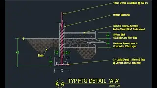How to Draw a Foundation Sectional Footing Detail in Auto CAD
