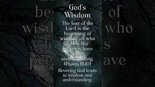 God's Wisdom #walkinspiritoftheholyspirit #godslove #motivation #godsgrace #love #godsmercy #hope
