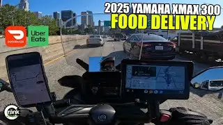 Made $344 Doing Food Deliveries on the 2025 Yamaha XMAX 300 - UberEats DoorDash Hustle - Los Angeles