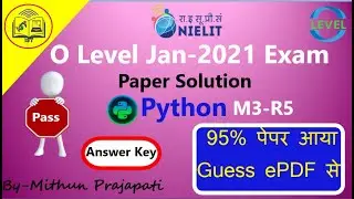 #python Python Programming O Level Exam Paper Solution jan-2021||answer Key  ||by-Mithun Prajapati