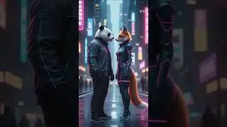 Panda & Fox Love Story🐼🦊💖/ Animal Shorts