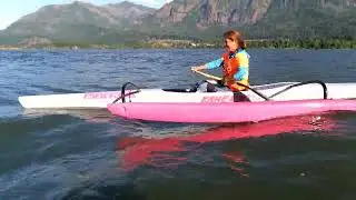 Gorge Outrigger Fun with the Wolfes OC1 surf action