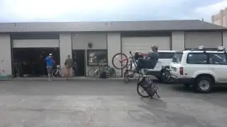 Wheelie on a Surly Big Dummy Xtracycle
