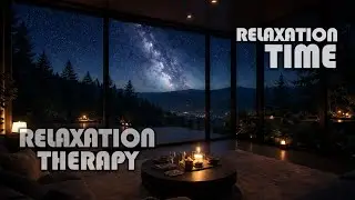 Heavy Rain ASMR at Midnight in a Glass Villa Bedroom | Night Sky View for Deep Sleep