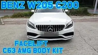 벤츠 W205 C200 💊페이스리프트 컨버젼✨C63 AMG 바디킷튜닝👍 신형개조튜닝 더 게러지 Mercedes BENZ C200 W205 C63 Facelift  Bodykit