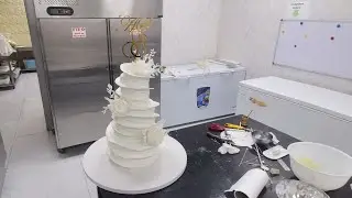 3 tier wedding cake tuturial/simple wedding cake decorating
