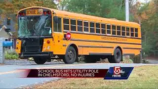 School bus hits utility pole in Chelmsford
