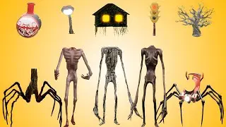 WRONG HEADS SIREN HEAD CAR, GREEN HOUSE HEAD, SCARY HOUSE, SIREN HEAD DOUBLE, SIREN HEAD THUNDERBOLT