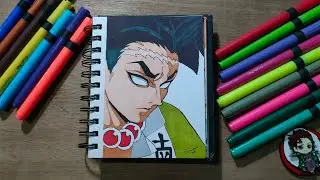 Gyomei drawing easy  ll Demon Slayer ll Gyomei ll Ohuhu alcohol marker l @pencilstrokes3238
