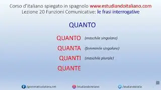 Come Fare Domande in Italiano: Pronomi Interrogativi, Esempi, Pronuncia Corso di Italiano A1  Lez 21