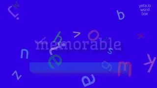 HOW TO PRONOUNCE MEMORABLE? #memorable
