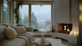 🔥 LoFi Beats, Crackling Fireplace, and Cozy Cabin Snow ❄️