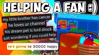 GIVING A FAN FREE *SECRET* PETS!! :) | Bubble Gum Simulator (Roblox)