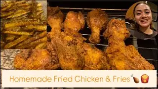 Homemade Fried Chicken & Fries🍗🍟🔥