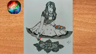 Diwali Drawing | Diwali ki drawing | how to draw diwali drawing for competition | Diya drawing