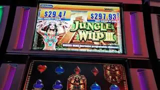 INCREDIBLE WIN @ MAX BET! RARE 7 FREE GAMES on Jungle Wild III WITH PROGRESSIVE!