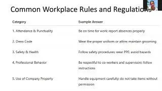 WORK IMMERSION WORKPLACE RULES AND REGULATIONS