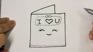 ✉️ How to Draw a Cute Greeting Card | Easy Drawing for Kids