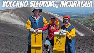 Nicaragua, Leon, Cerro Negro, Volcano sledding boarding,  San Jacinto hot springs, Matagalpa