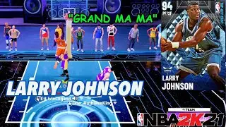 DIAMOND LARRY JOHNSON IS A TOP 3 SF/PF IN NBA 2K21 MY TEAM!! 3 AND D PLUS CRAZY DUNKING ANIMATIONS!!