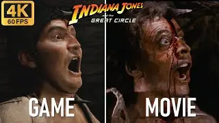 Indiana Jones and the Great Circle boulder scene comparison. Movie vs game scene comparison. 4K