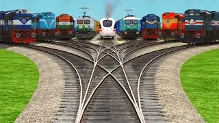 Nine Indian Trains Run At Bumpy Curves Railroad Junctions | railroad tracks// #railways