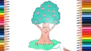 How to Draw Apple Tree Step by Step for Kids Easy