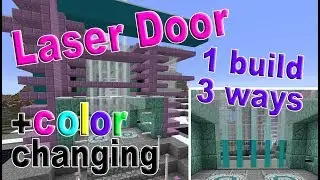 Minecraft  How to build a Automatic Laser Door | Color changing