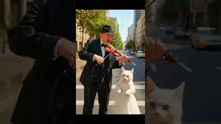 Cute kitten Playing Violin #bencasso #violinmusic
