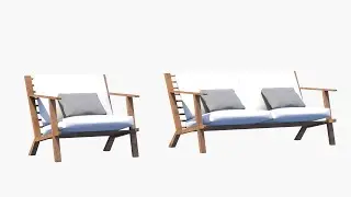 (360 view, 3D model) Chair 1 - Low Poly - Game Ready - Realistic - Exterior
