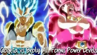 Gogeta vs Broly All Forms Power Levels - Dragon Ball Z / GT / Super / Heroes