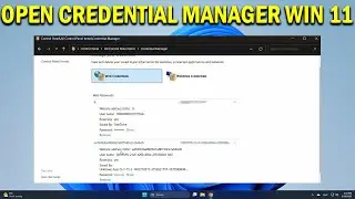How To Access Windows Credential Manager In Windows 11 - Quick Fix