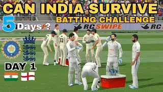 Can India survive 5 days ? | Batting challenge | real cricket swipe | 