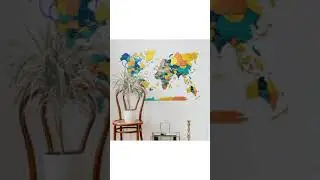 World wooden maps for decoration | Color world maps #shorts