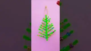 Easy christmas tree ornament | Fun activity to do with kids #craftchutney2 #youtubeshorts #easycraft