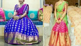 PATTU HALF SAREE DESIGNS COLLECTION 2019 /LATEST PATTU LEHENGA DESIGNS/ PURE PATTU LANGAVONI DESIGNS