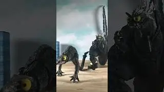 Getting chased by Cousin Ultima #godzilla #hiyatoys #shmonsterarts @DashieXP #stopmotion #freeze
